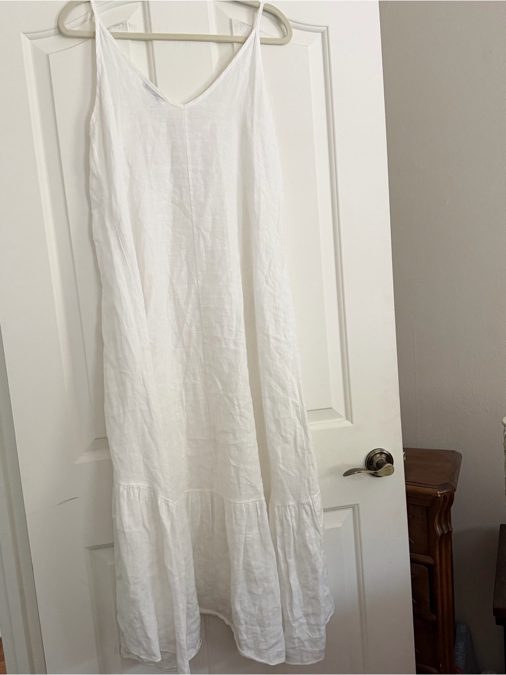 Terzo Millennio 100% Linen White Maxi Dress Made in Italy